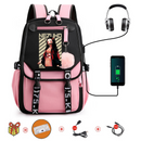 Mochila Escolar Nezuko - Com Entrada de Fone de Ouvido e USB + Brindes - CityBag