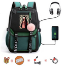 Mochila Escolar Nezuko - Com Entrada de Fone de Ouvido e USB + Brindes - CityBag