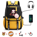 Mochila Escolar Nezuko - Com Entrada de Fone de Ouvido e USB + Brindes - CityBag