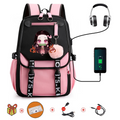 Mochila Escolar Nezuko - Com Entrada de Fone de Ouvido e USB + Brindes - CityBag