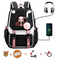 Mochila Escolar Nezuko - Com Entrada de Fone de Ouvido e USB + Brindes - CityBag