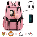 Mochila Escolar Nezuko - Com Entrada de Fone de Ouvido e USB + Brindes - CityBag