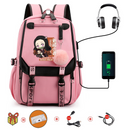 Mochila Escolar Nezuko - Com Entrada de Fone de Ouvido e USB + Brindes - CityBag