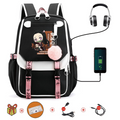 Mochila Escolar Nezuko - Com Entrada de Fone de Ouvido e USB + Brindes - CityBag