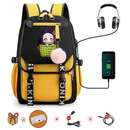 Mochila Escolar Nezuko - Com Entrada de Fone de Ouvido e USB + Brindes - CityBag