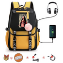 Mochila Escolar Nezuko - Com Entrada de Fone de Ouvido e USB + Brindes - CityBag