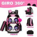 Kit Mochila Escolar Infantil com Lancheira e Estojo 3em1 Panda