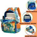 Mochila Infantil Dinossauro Kit Lancheira e Estojo