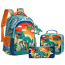 Mochila Infantil Dinossauro Kit Lancheira e Estojo