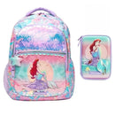 Mochila Infantil Pequena Sereia Disney com Estojo