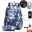 Kit Escolar CR7: Mochila com Entrada de Fone de Ouvido e USB + Estojo