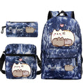 Kit Escolar Gato Pusheen - Mochila, Bolsa de Ombro e Estojo - CityBag