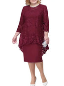 Vestido Midi Rendado Elegante