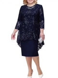 Vestido Midi Rendado Elegante