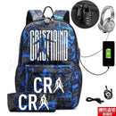 Kit Escolar CR7: Mochila com Entrada de Fone de Ouvido e USB + Estojo
