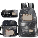 Kit Escolar Gato Pusheen - Mochila, Bolsa de Ombro e Estojo - CityBag