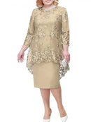 Vestido Midi Rendado Elegante