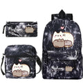 Kit Escolar Gato Pusheen - Mochila, Bolsa de Ombro e Estojo - CityBag