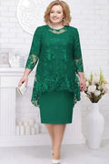 Vestido Midi Rendado Elegante