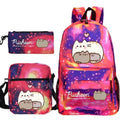 Kit Escolar Gato Pusheen - Mochila, Bolsa de Ombro e Estojo - CityBag