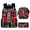 Kit Escolar Infantil 3 Peças do Cristiano Ronaldo: Mochila, Bolsa de Ombro e Estojo