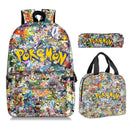 Kit Escolar 3 em 1 Pokémon: Mochila, Bolsa Térmica e Estojo