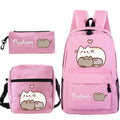 Kit Escolar Gato Pusheen - Mochila, Bolsa de Ombro e Estojo - CityBag