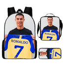 Kit Escolar Infantil 3 Peças do Cristiano Ronaldo: Mochila, Bolsa de Ombro e Estojo