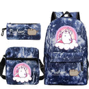 Kit Escolar Gato Pusheen - Mochila, Bolsa de Ombro e Estojo - CityBag