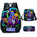 Kit Escolar Rainbow Friends 3 Peças: Mochila, Bolsa de Ombro e Estojo - CityBag