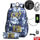 Kit Escolar CR7: Mochila com Entrada de Fone de Ouvido e USB + Estojo