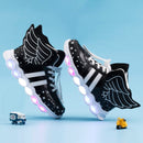 Tênis Infantil Feminino Metalizado com Asas e Led