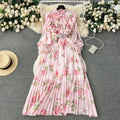 VESTIDO EM CHIFFON MIDI ESTAMPADO FLORAL