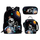 Kit Escolar com Estampa de Astronauta 3D: Mochila, Lancheira e Estojo