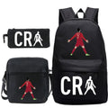 Kit Escolar do Cristiano Ronaldo Com 3 Peças: Mochila, Bolsa de Ombro e Estojo