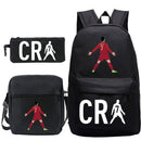 Kit Escolar do Cristiano Ronaldo Com 3 Peças: Mochila, Bolsa de Ombro e Estojo