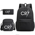 Kit Escolar do Cristiano Ronaldo Com 3 Peças: Mochila, Bolsa de Ombro e Estojo