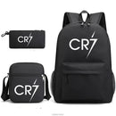 Kit Escolar do Cristiano Ronaldo Com 3 Peças: Mochila, Bolsa de Ombro e Estojo
