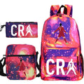 Kit Escolar do Cristiano Ronaldo Com 3 Peças: Mochila, Bolsa de Ombro e Estojo