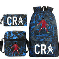 Kit Escolar do Cristiano Ronaldo Com 3 Peças: Mochila, Bolsa de Ombro e Estojo