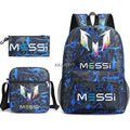 Kit Escolar do Messi Com 3 Peças - Mochila, Bolsa de Ombro e Estojo