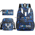 Kit Escolar do Messi Com 3 Peças - Mochila, Bolsa de Ombro e Estojo