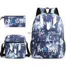 Kit Escolar do Messi Com 3 Peças - Mochila, Bolsa de Ombro e Estojo