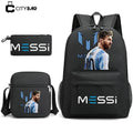 Kit Escolar do Messi Com 3 Peças - Mochila, Bolsa de Ombro e Estojo