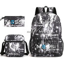 Kit Escolar do Messi Com 3 Peças - Mochila, Bolsa de Ombro e Estojo