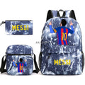 Kit Escolar do Messi Com 3 Peças - Mochila, Bolsa de Ombro e Estojo
