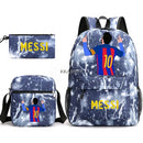 Kit Escolar do Messi Com 3 Peças - Mochila, Bolsa de Ombro e Estojo