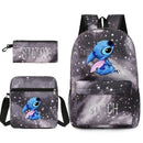 Kit Escolar Lilo & Stitch 3 em 1: Mochila, Bolsa de ombro e Estojo