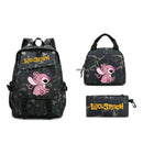 Kit Escolar Lilo & Stitch: Mochila, Lancheira e Estojo