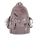 Mochila Escolar Feminina com Chaveiro de Ursinho